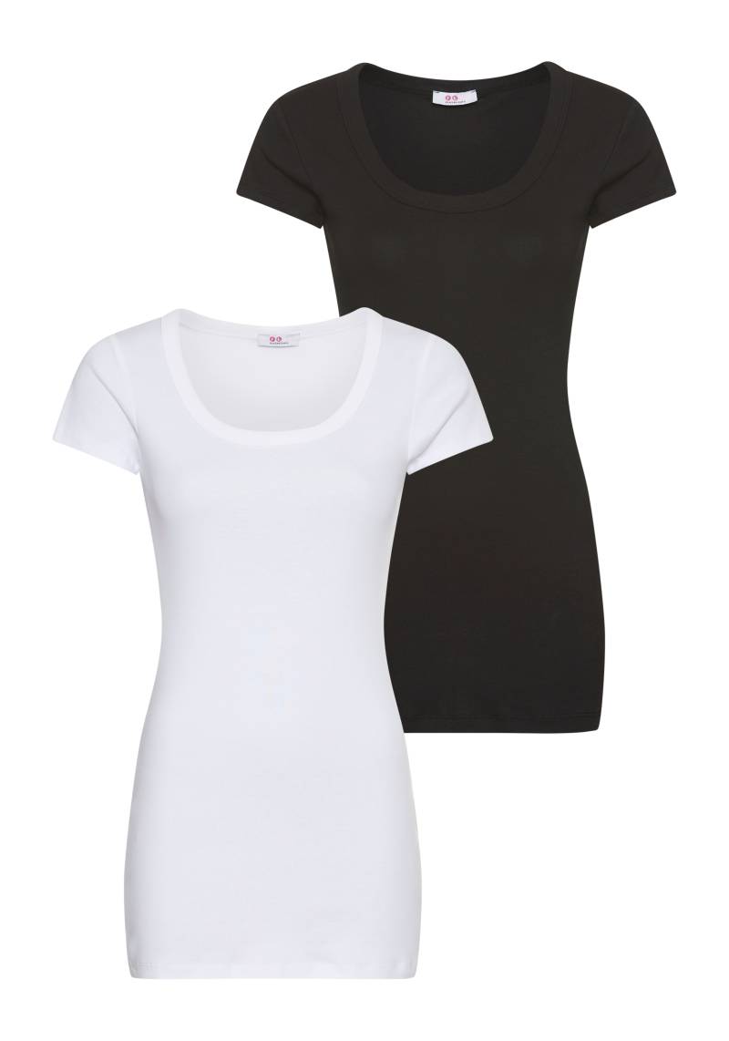 Flashlights T-Shirt, (Packung, 2er-Pack), figurbetonter Schnitt, unifarben, Rundhalsausschnitt von Flashlights