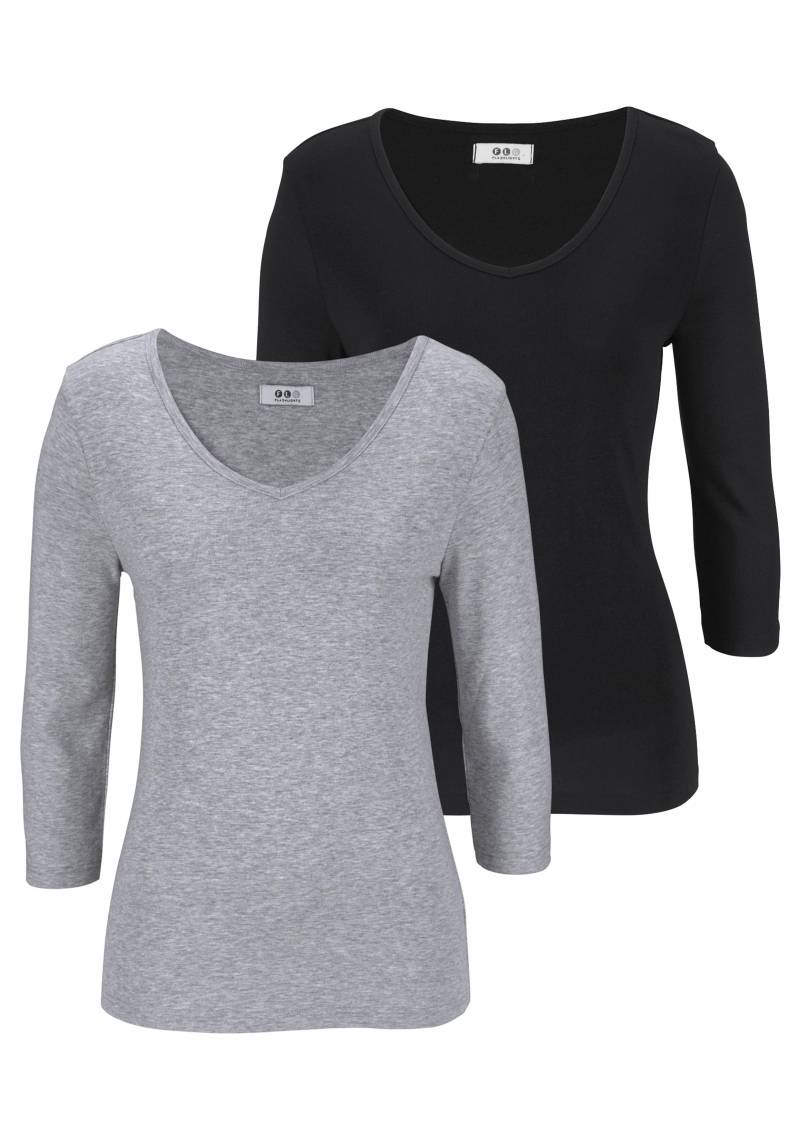 Flashlights V-Shirt, (Packung, 2 tlg., 2er-Pack), unifarben, V-Ausschnitt, Basic-Stil, aus Baumwolle, im 2er-Pack von Flashlights