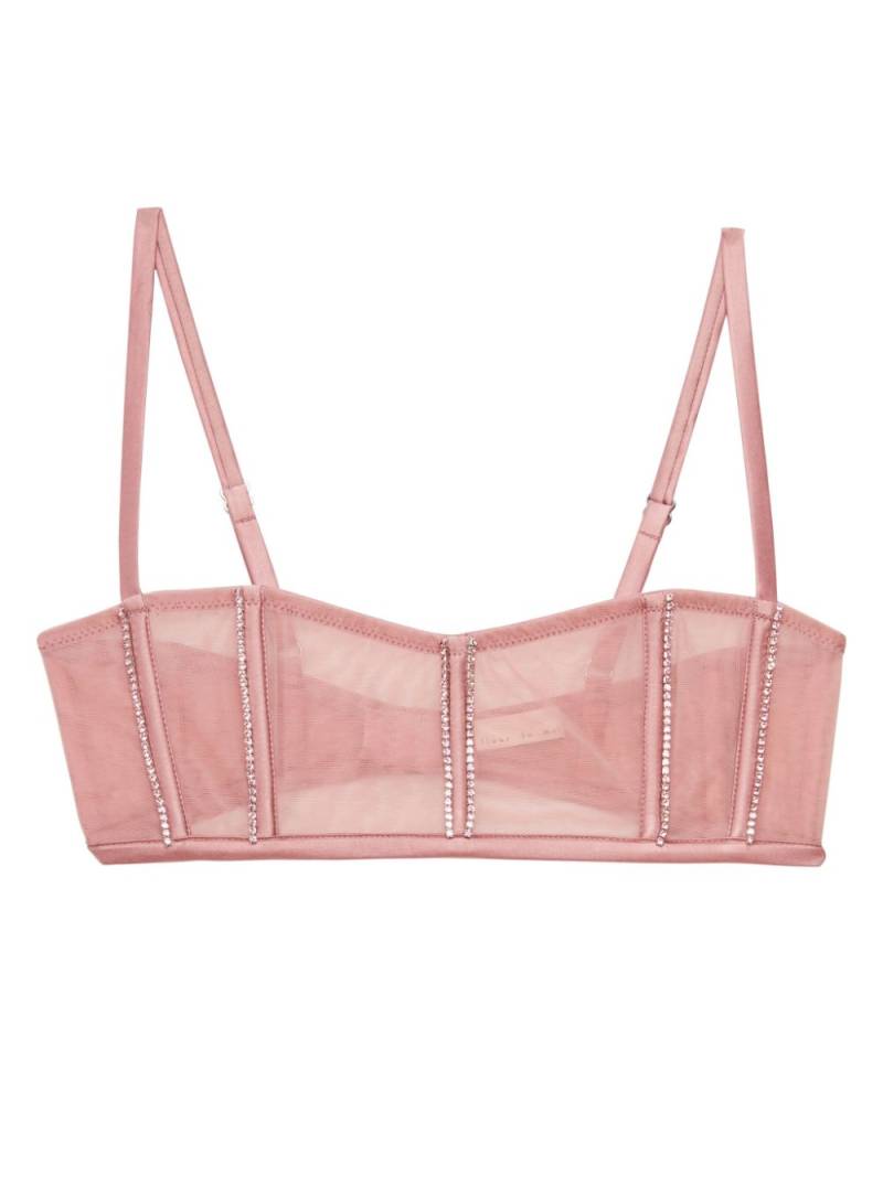 Fleur Du Mal Brilliant crystal-embellished boned bralette - Pink von Fleur Du Mal