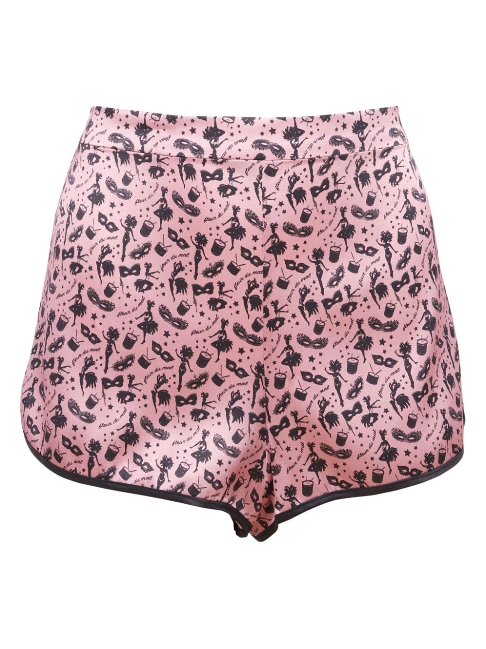 Fleur Du Mal Carnival-print silk pyjama short - Pink von Fleur Du Mal