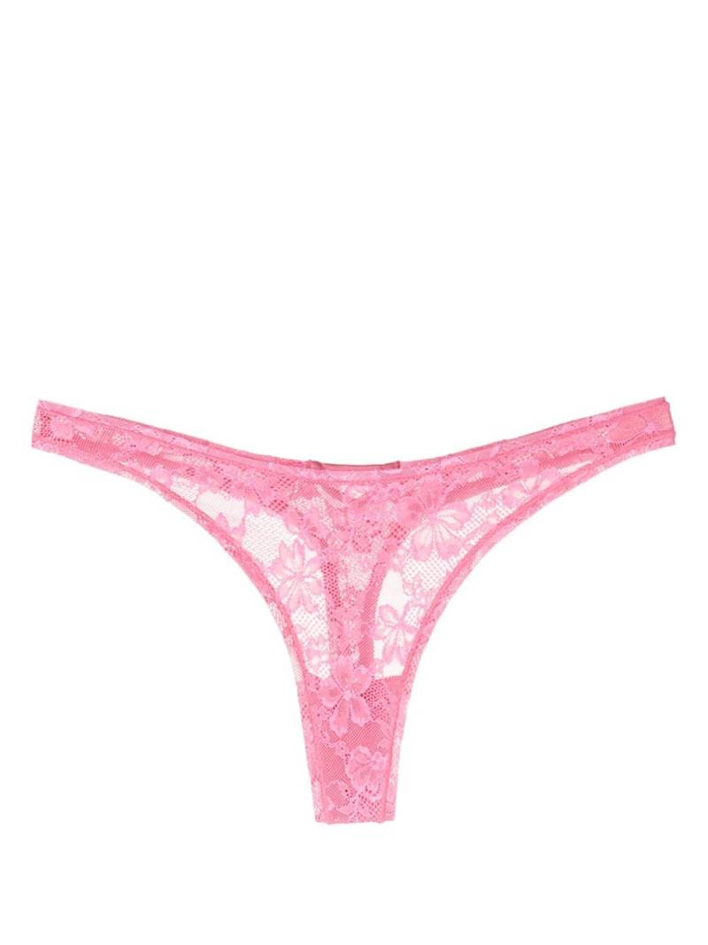 Fleur Du Mal Le Stretch floral-lace thong - Pink von Fleur Du Mal