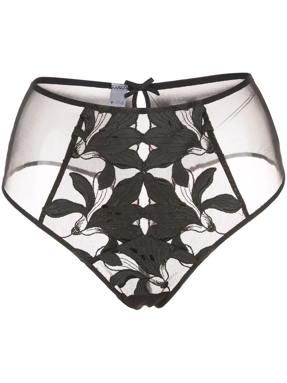 Fleur Du Mal Lily high-waisted thong - Black von Fleur Du Mal