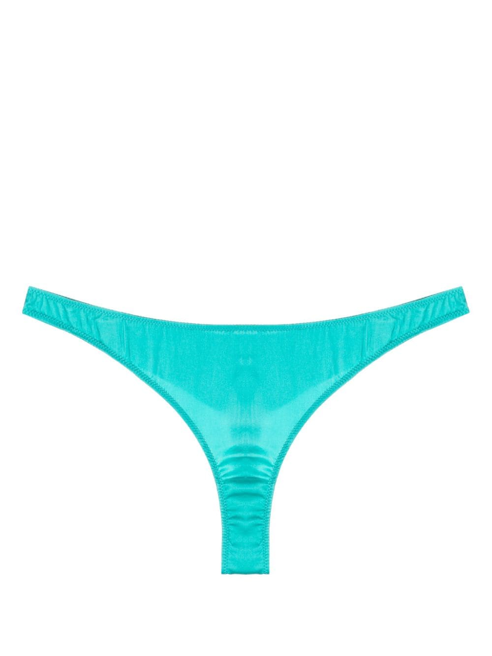 Fleur Du Mal Luxe satin-finish thong - Green von Fleur Du Mal