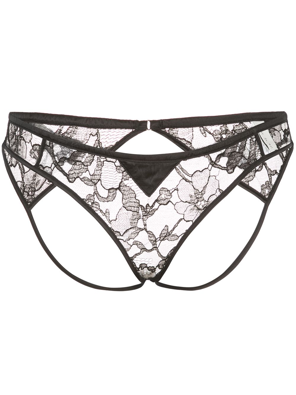 Fleur Du Mal Magnolia lace ouvert briefs - Black von Fleur Du Mal