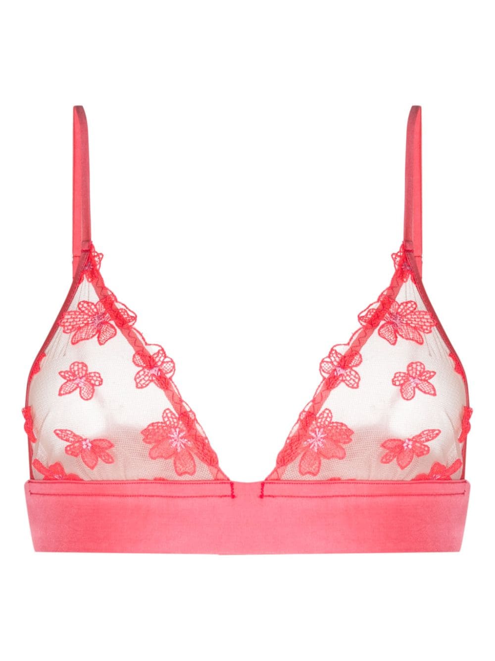 Fleur Du Mal Petal floral-appliqué triangle-cup braletter - Pink von Fleur Du Mal