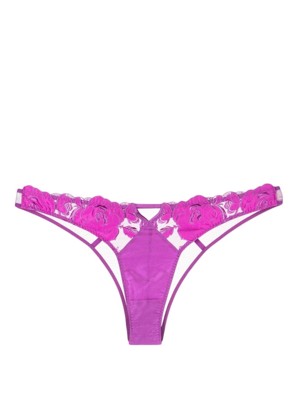 Fleur Du Mal Rose embroidered bikini briefs - Purple von Fleur Du Mal