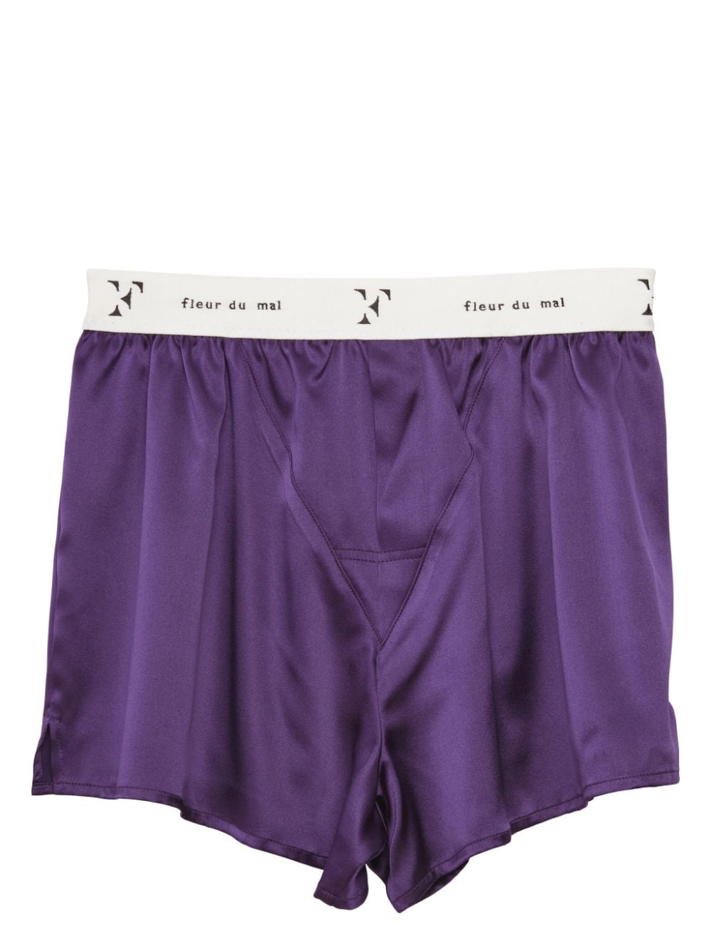 Fleur Du Mal Unisex logo-band silk boxer shorts - Purple von Fleur Du Mal