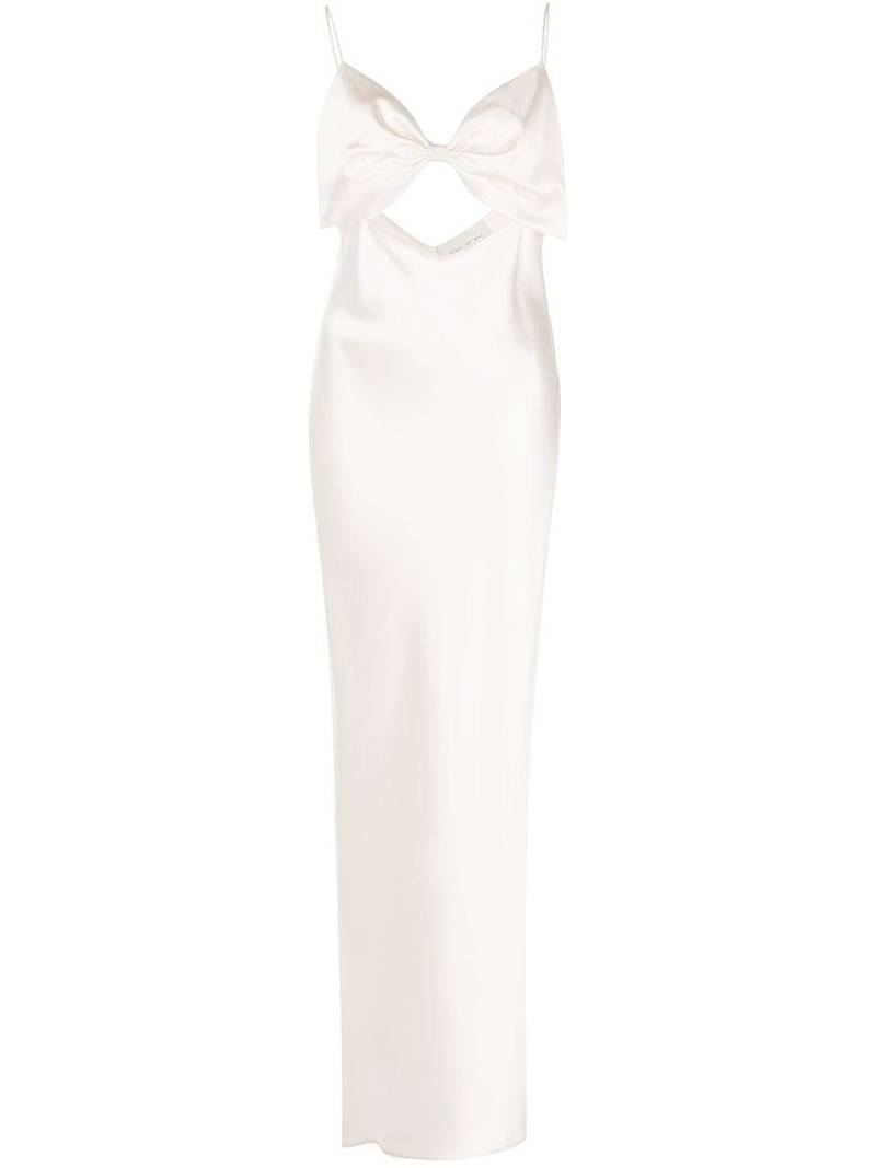 Fleur Du Mal bow-embellished silk slip dress - White von Fleur Du Mal