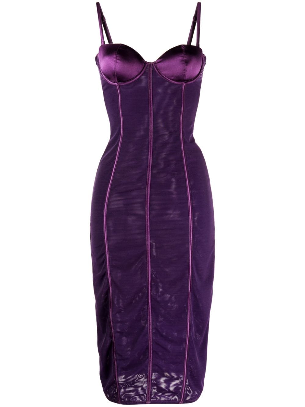 Fleur Du Mal bustier-style fitted midi dress - Purple von Fleur Du Mal