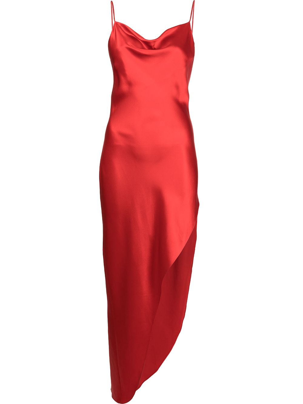 Fleur Du Mal cowl neck high slit slip dress - Red von Fleur Du Mal