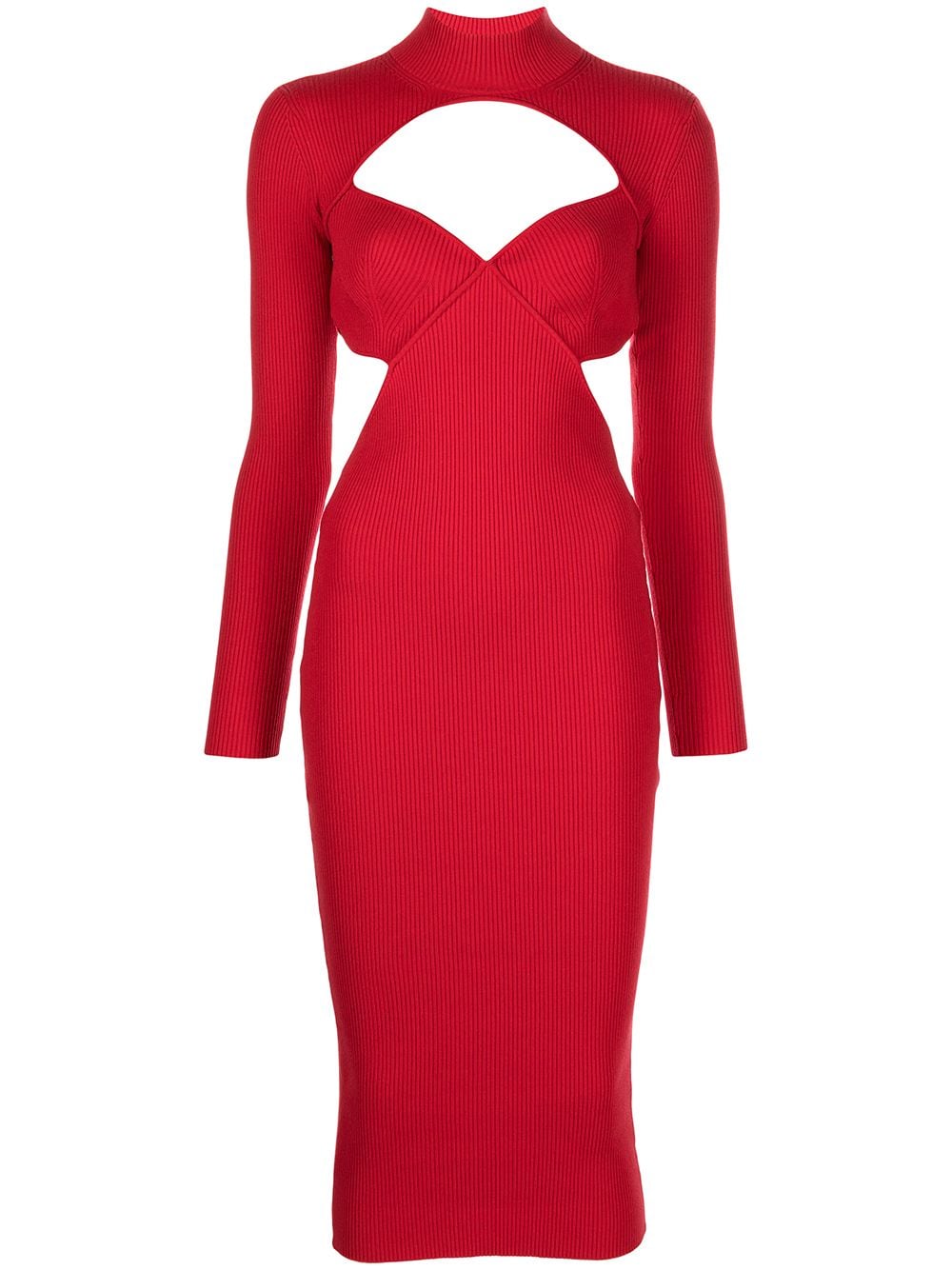 Fleur Du Mal cut-out detail midi dress - Red von Fleur Du Mal