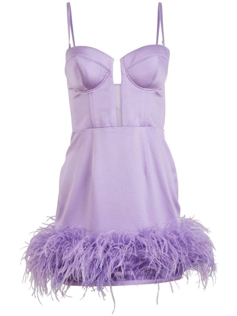 Fleur Du Mal feather-trimmed silk dress - Purple von Fleur Du Mal