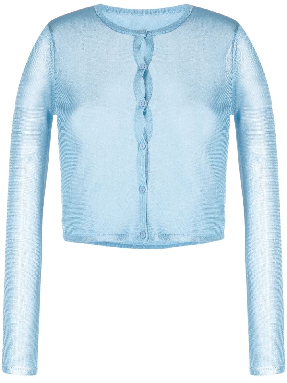 Fleur Du Mal fine-knit cropped cardigan - Blue von Fleur Du Mal