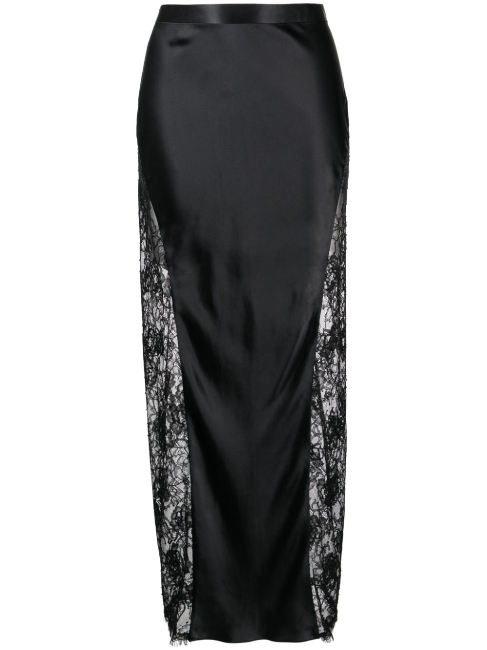 Fleur Du Mal floral lace silk maxi skirt - Black von Fleur Du Mal