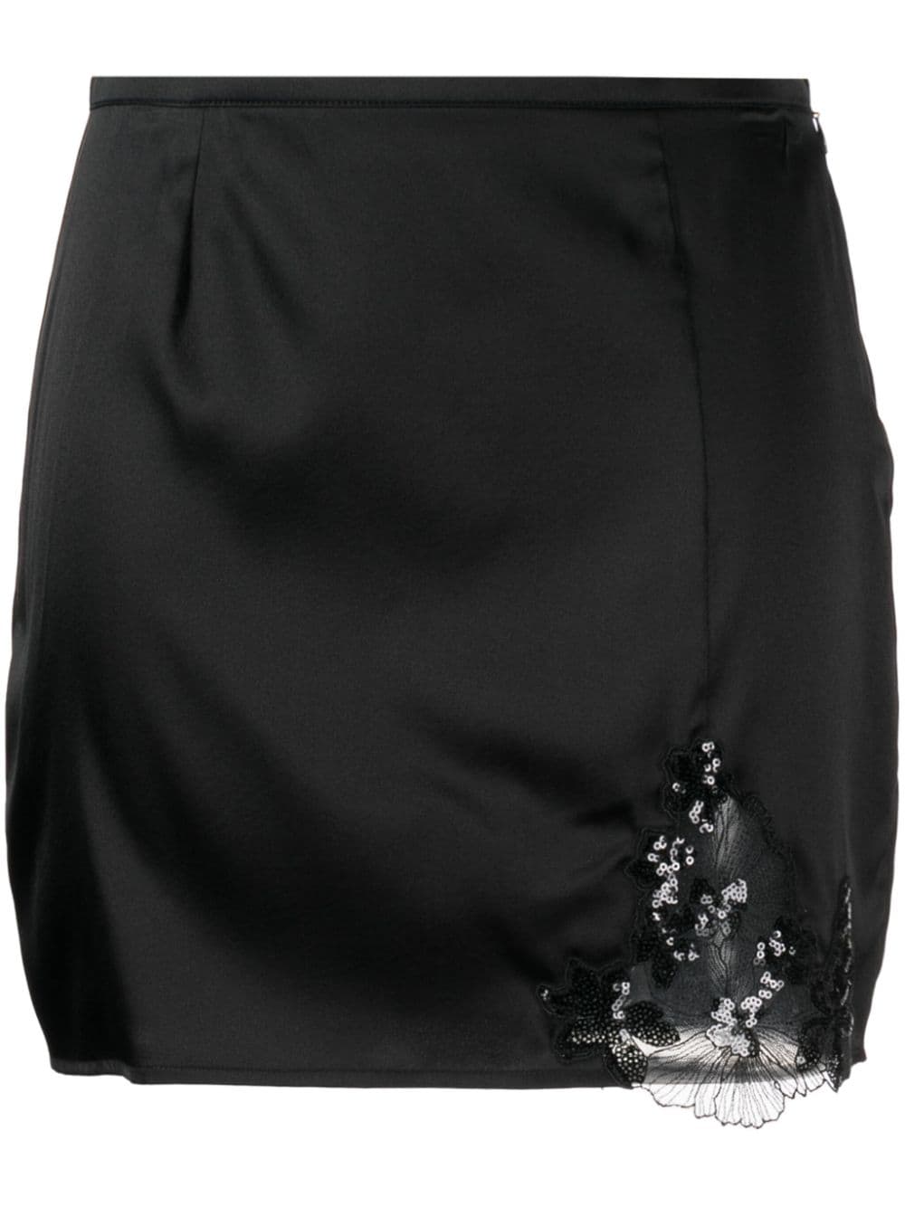 Fleur Du Mal lace-detail sequin-detail miniskirt - Black von Fleur Du Mal