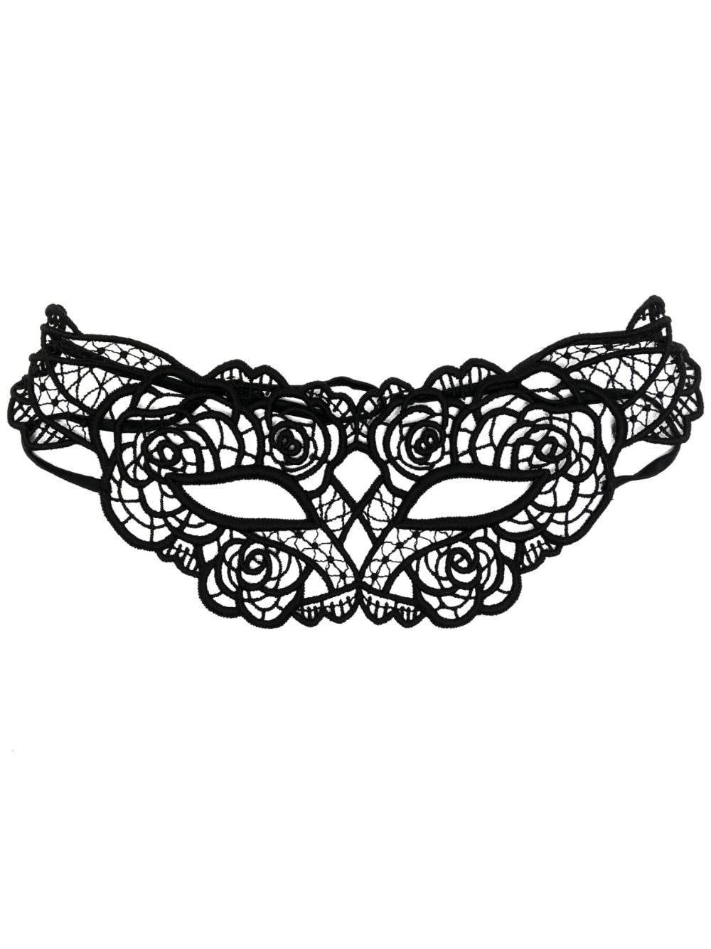 Fleur Du Mal rose-embroidered eye mask - Black von Fleur Du Mal
