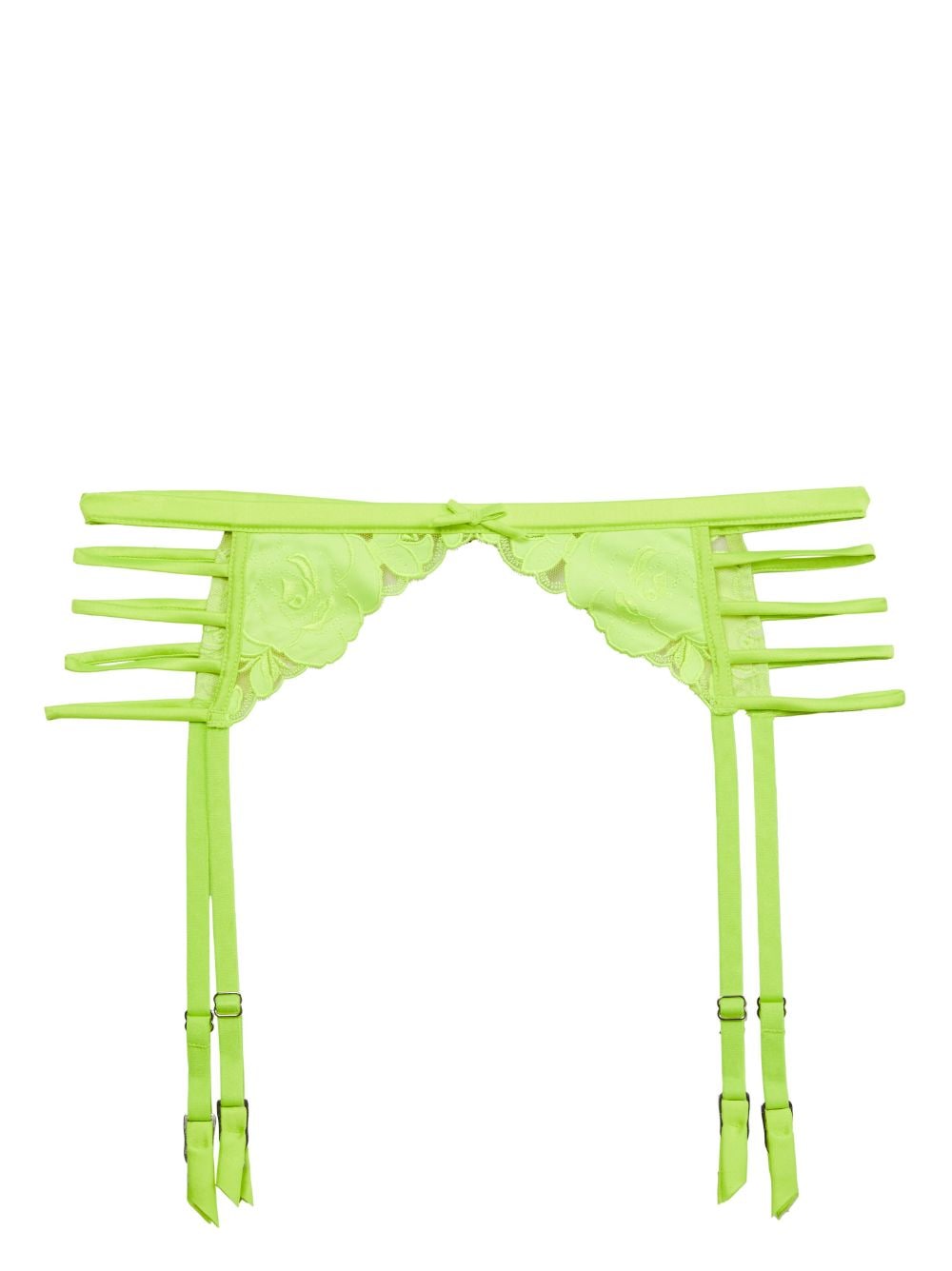 Fleur Du Mal rose-embroidery garter belt - Green von Fleur Du Mal