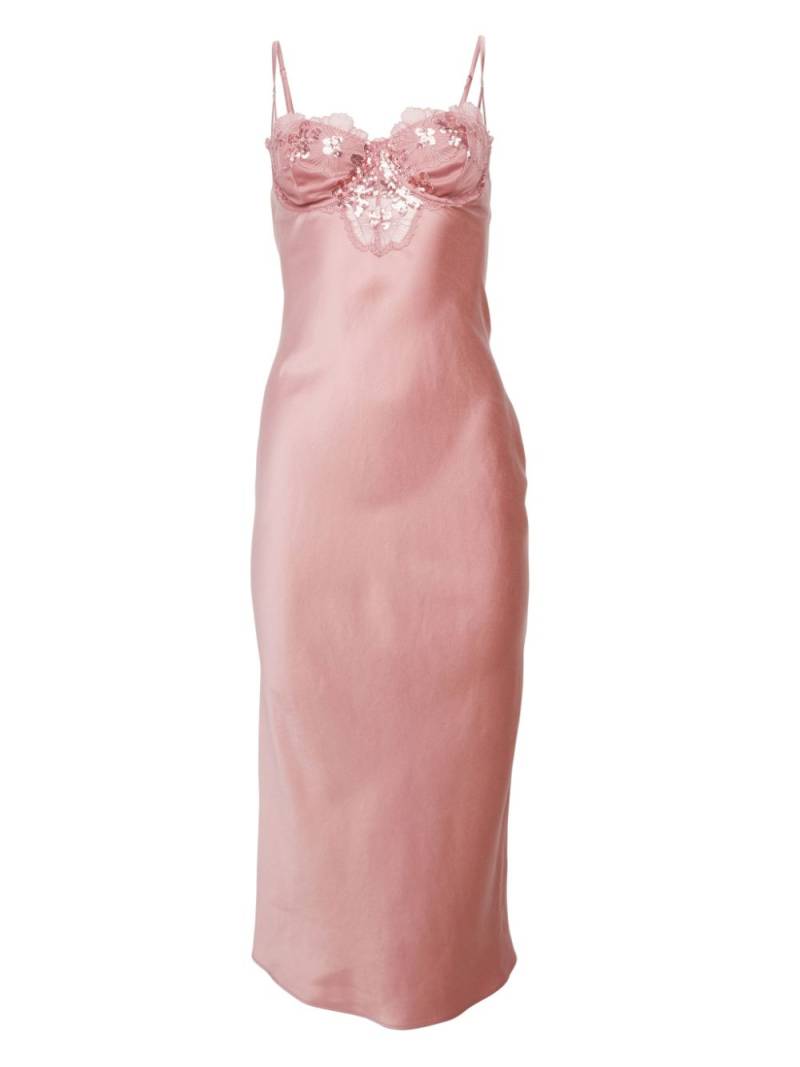 Fleur Du Mal satin-finish midi nightdress - Pink von Fleur Du Mal