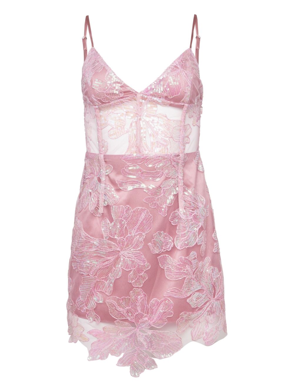 Fleur Du Mal sequin-embellished floral-lace minidress - Pink von Fleur Du Mal