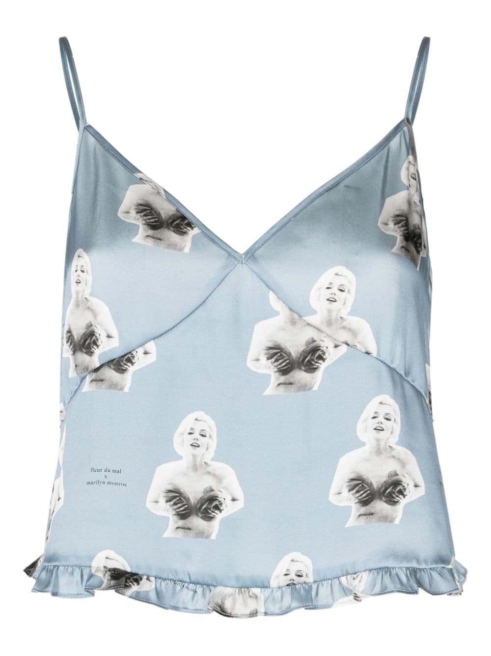 Fleur Du Mal x Marilyn Monroe silk cami top - Blue von Fleur Du Mal