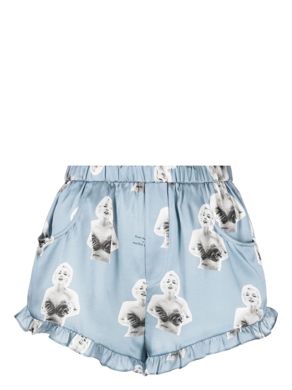 Fleur Du Mal x Marilyn Monroe silk shorts - Blue von Fleur Du Mal