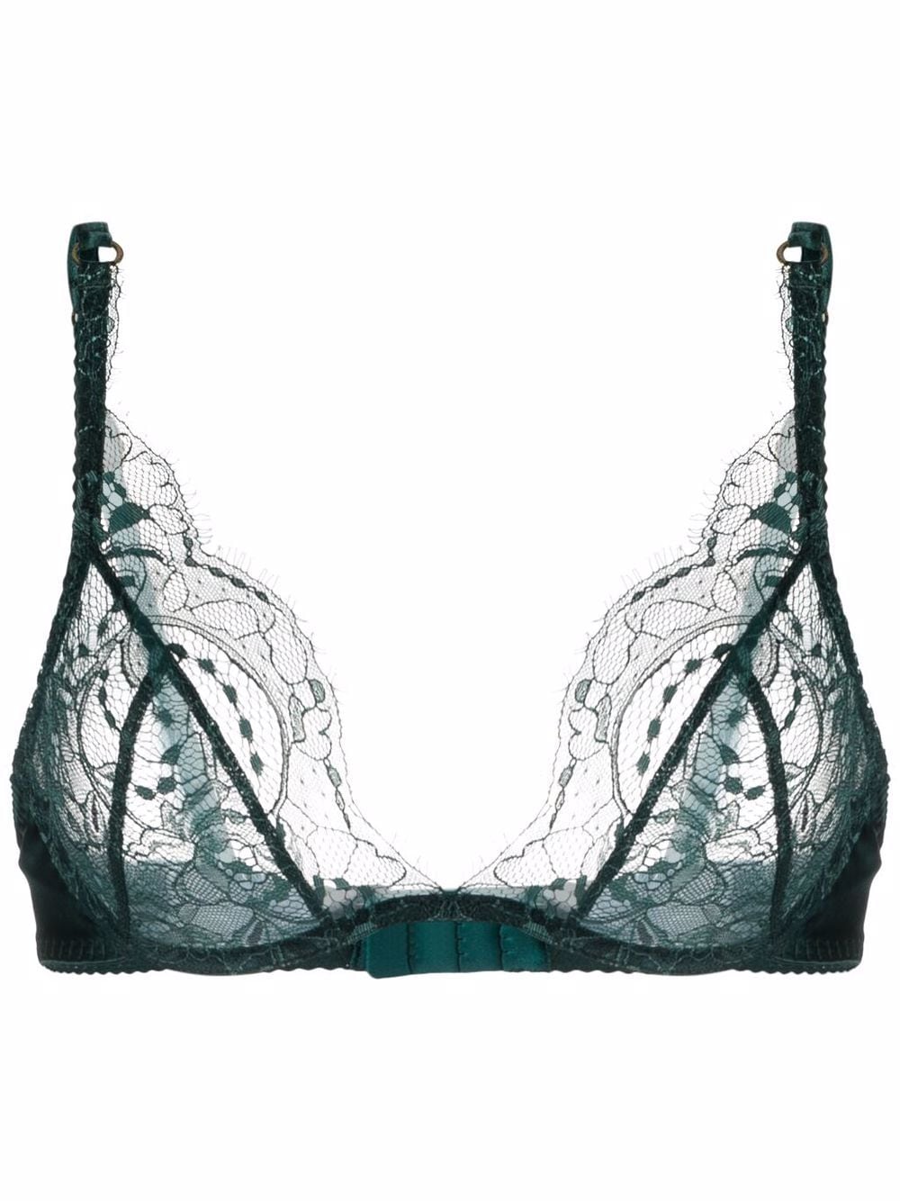 Fleur Of England Ela lace-trim plunge bra - Green von Fleur Of England