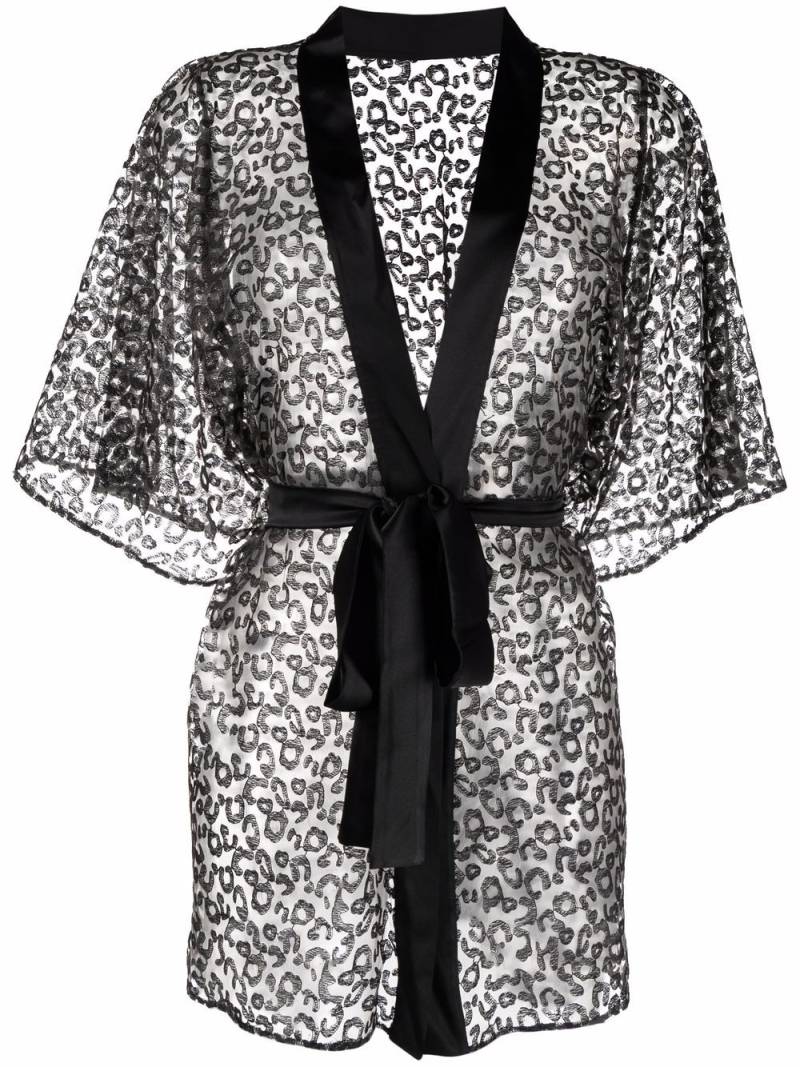 Fleur Of England Kittie semi-sheer robe - Black von Fleur Of England