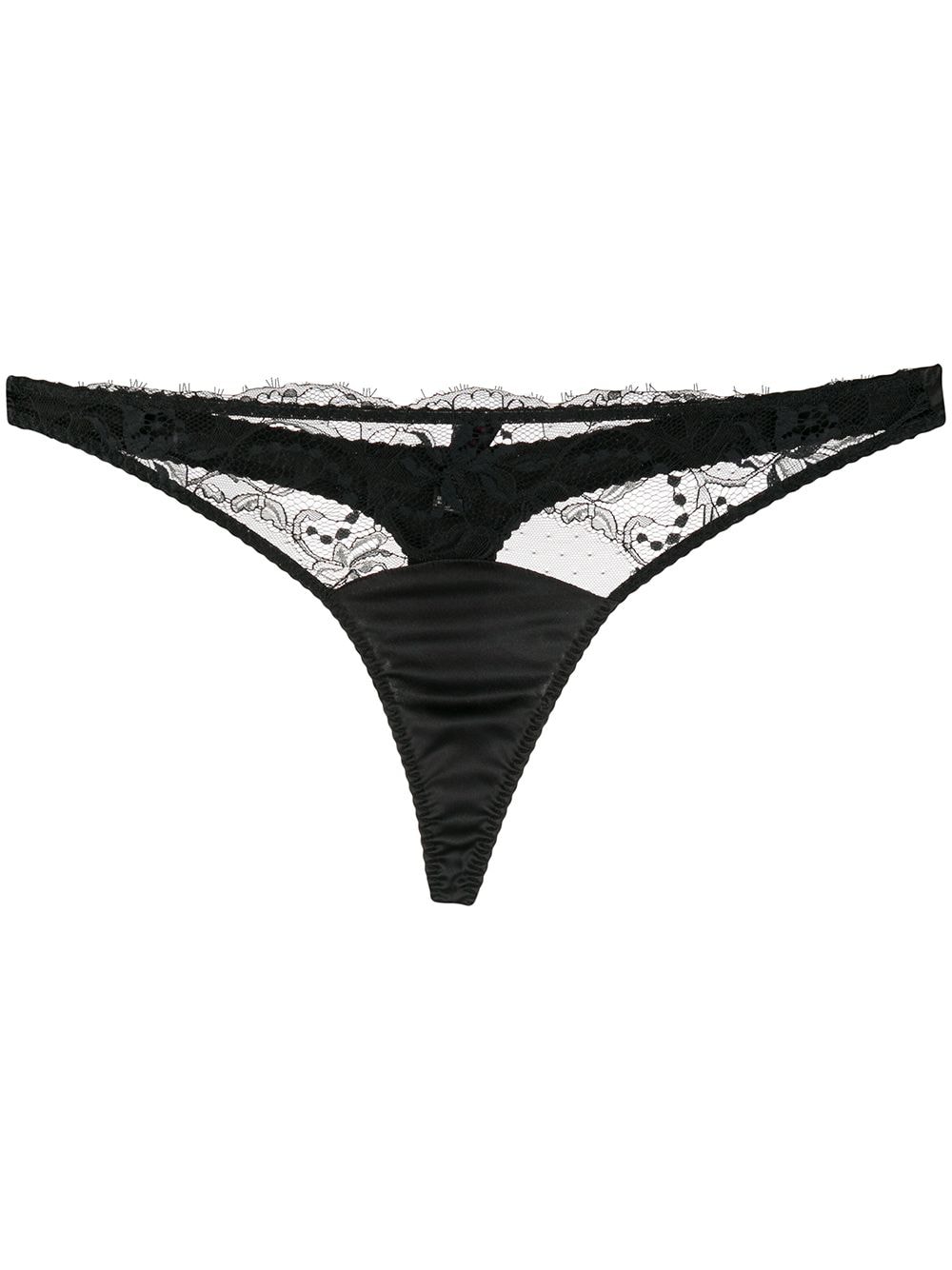 Fleur Of England sheer lace thong - Black von Fleur Of England