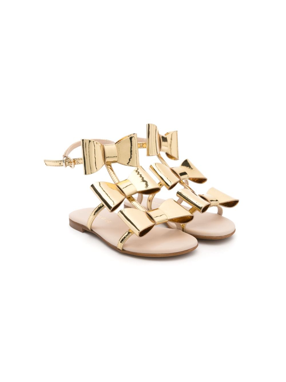 Florens bow-detailed metallic sandals - Gold von Florens