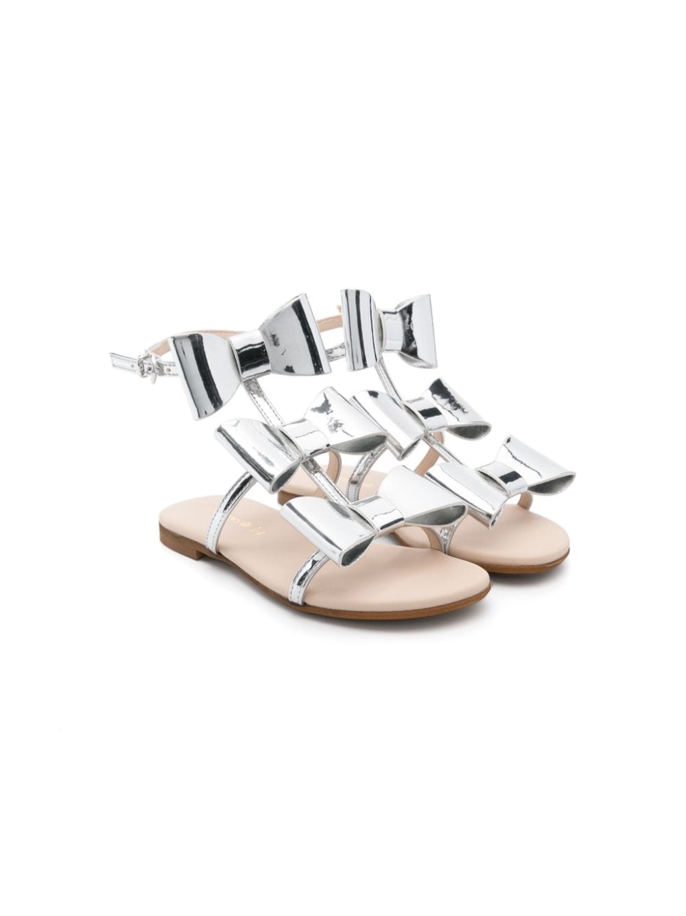 Florens bow-detailed metallic sandals - Silver von Florens