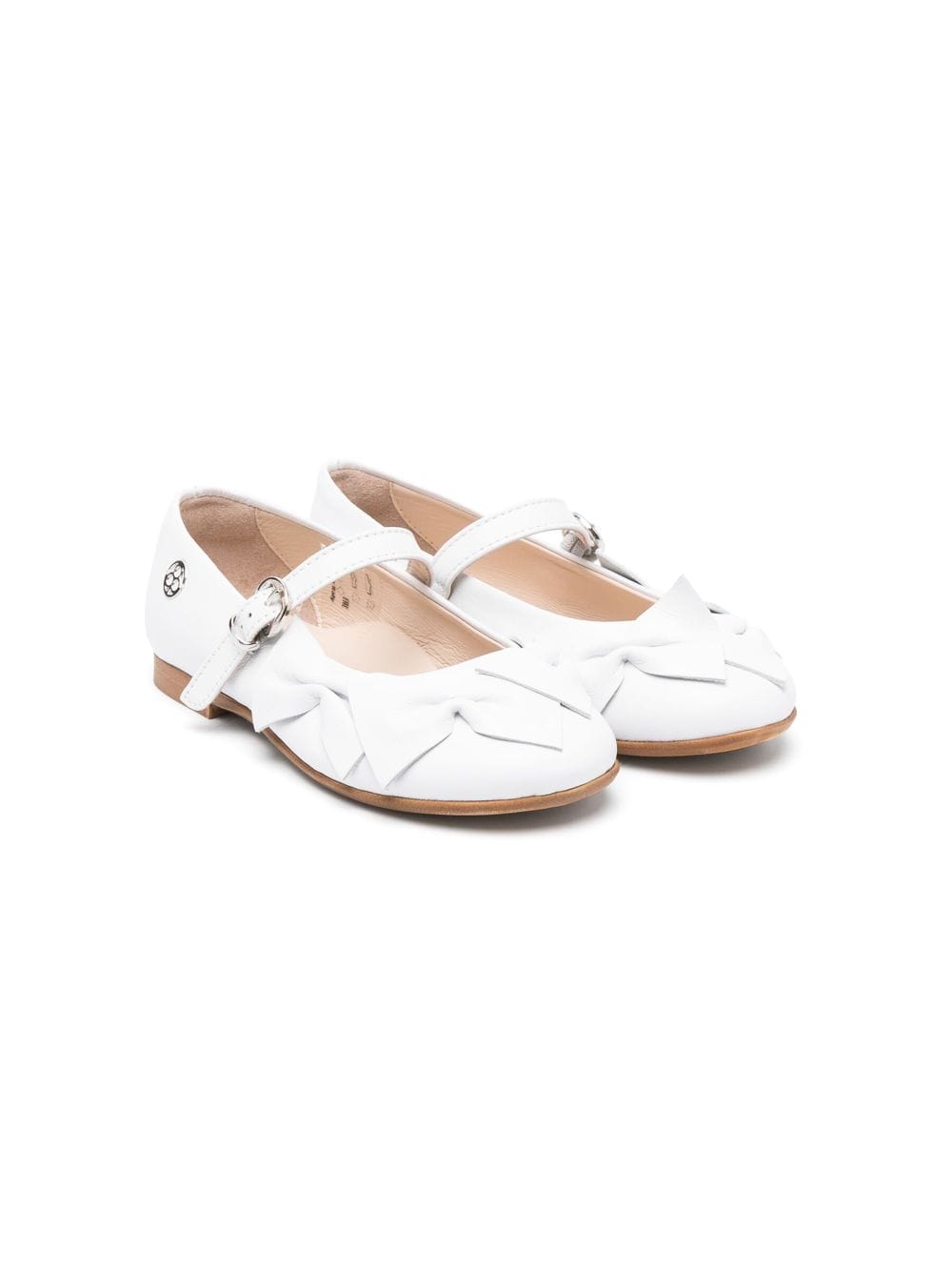 Florens bow-embellished leather ballerina shoes - White von Florens