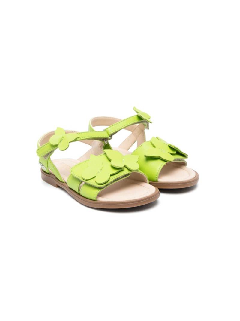 Florens butterfly-appliqué leather sandals - Green von Florens