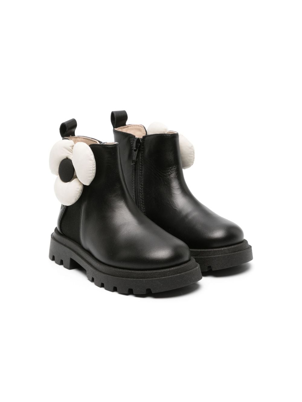 Florens floral-appliqué leather Chelsea boots - Black von Florens