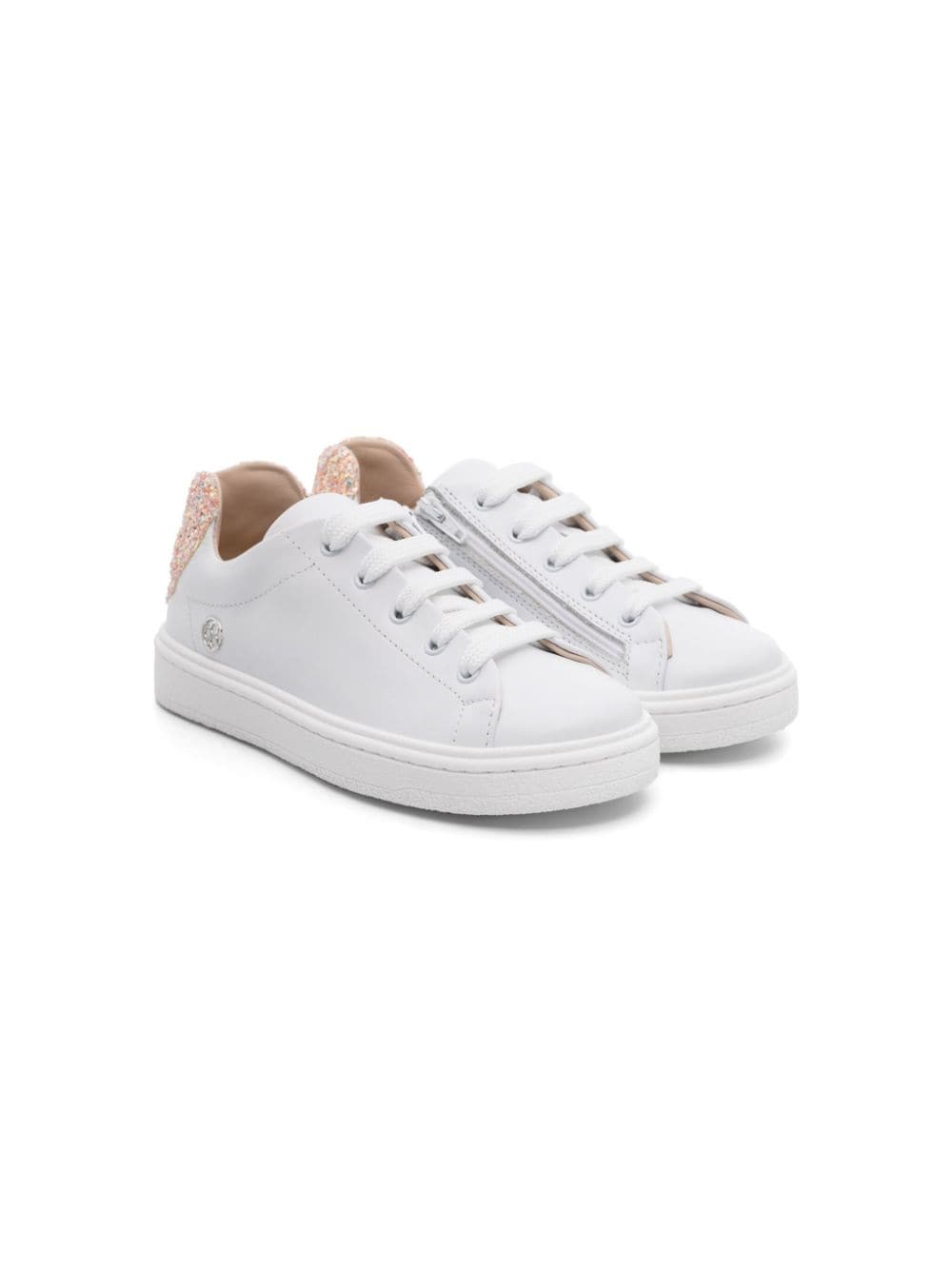 Florens heart-patch leather sneakers - White von Florens