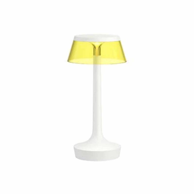 Bon Jour Unplugged LED Akku-Tischleuchte, Farbe weiss, Krone gelb von Flos