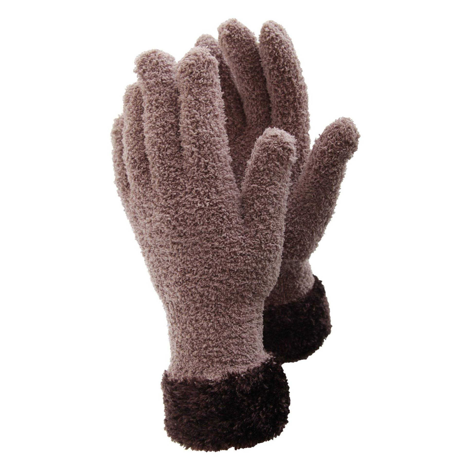 Handschuhe Mit Gemusterter Stulpe, Besonders Weich Damen Kühles Braun ONE SIZE von Floso