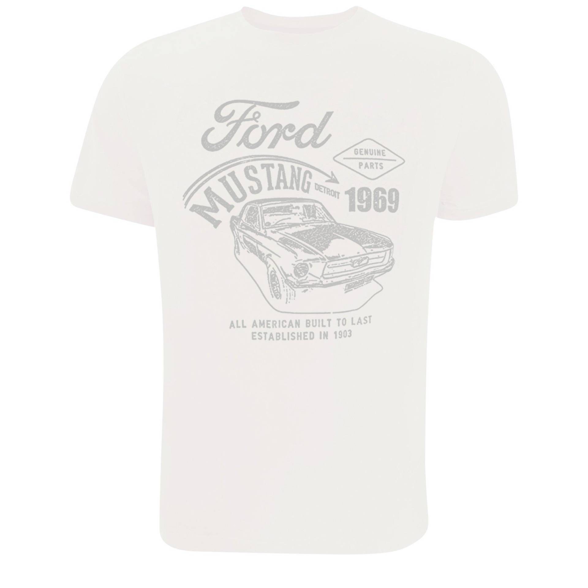 Mustang Detroit Tshirt Herren Beige L von Ford