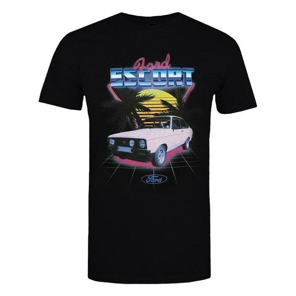Retrowave Escort Tshirt Herren Schwarz XXL von Ford