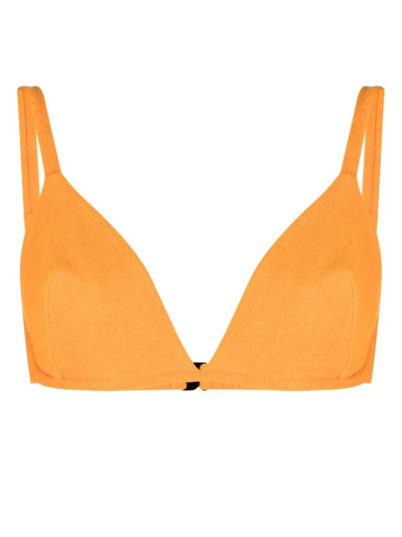 Form and Fold The Triangle Mango Terry bikini top - Orange von Form and Fold