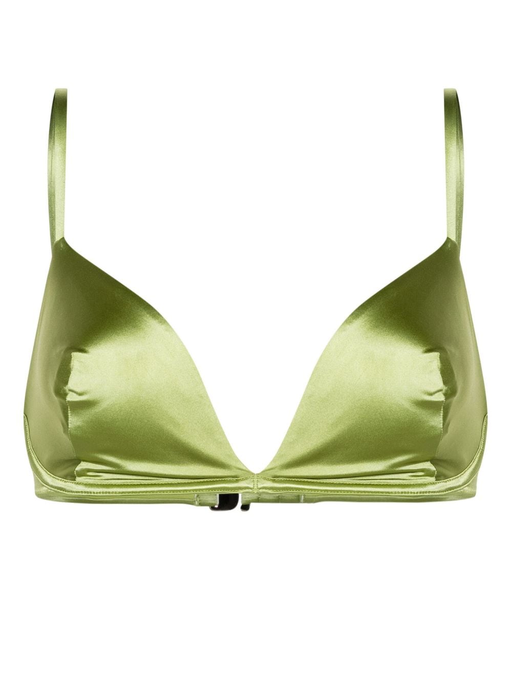 Form and Fold The Triangle satin bikini top - Green von Form and Fold