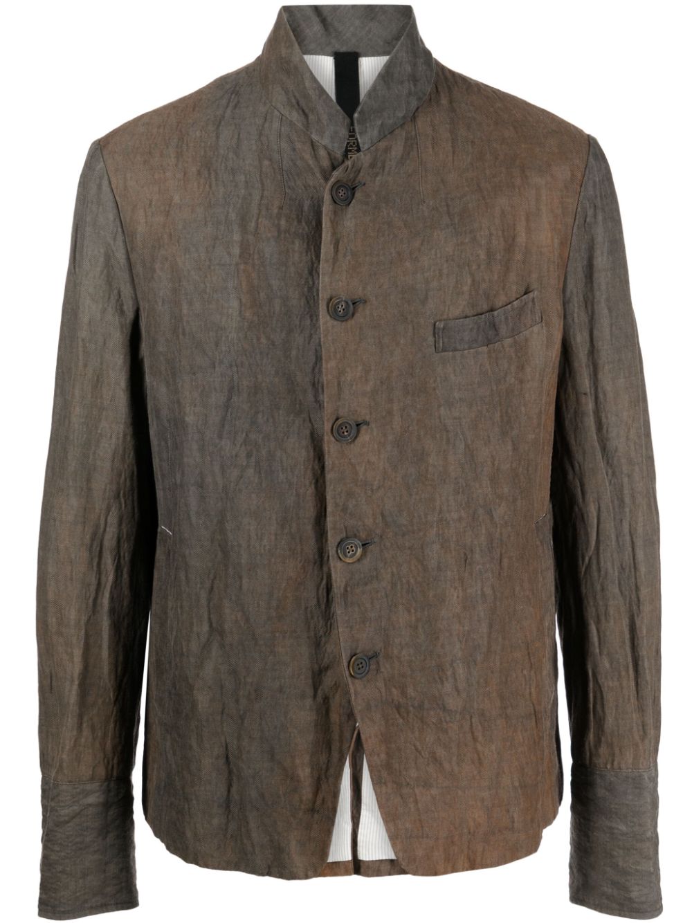 Forme D'expression distressed cotton shirt - Brown von Forme D'expression