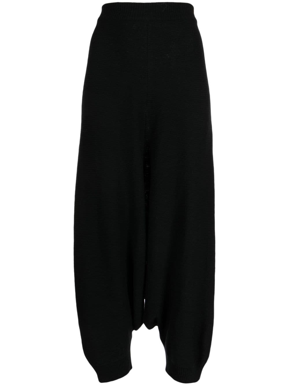 Forme D'expression elasticated-waist drop-crotch wool trousers - Black von Forme D'expression