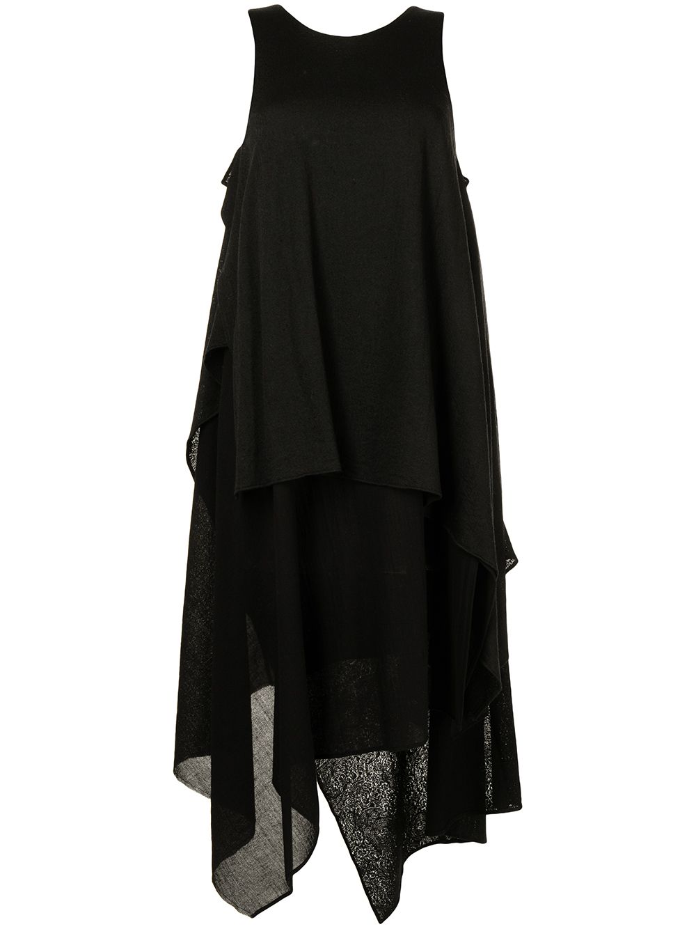 Forme D'expression layered-detail asymmetric dress - Black von Forme D'expression