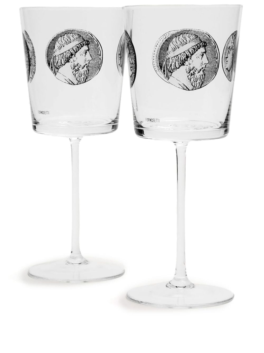 Fornasetti Cammei glasses (set of two) - White von Fornasetti