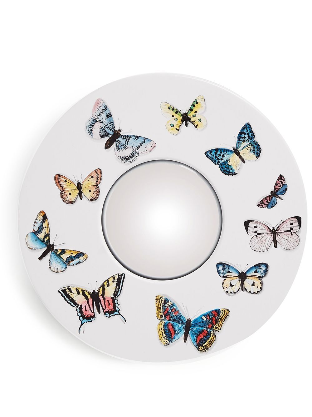 Fornasetti Farfalle convex mirror frame - White von Fornasetti