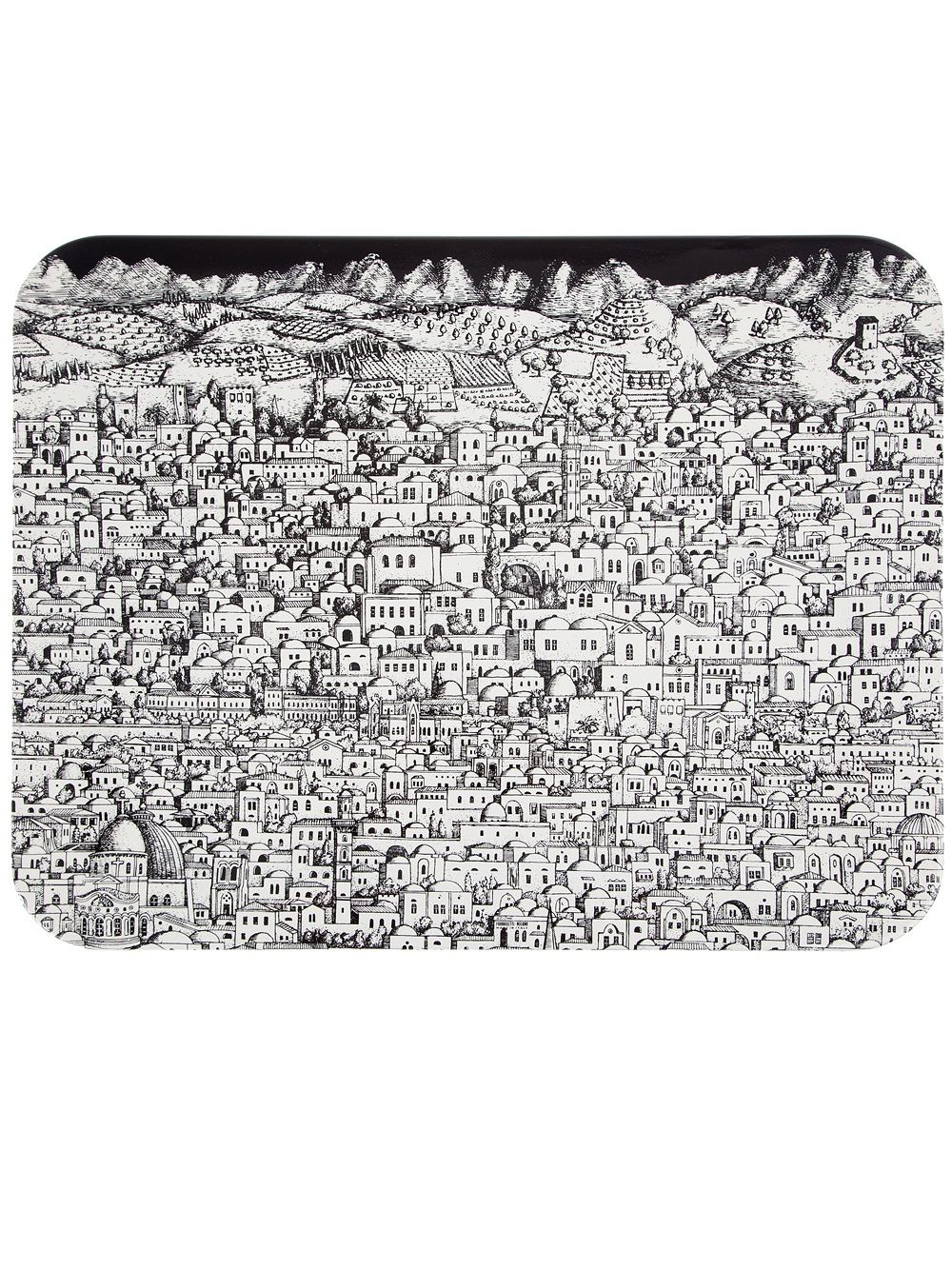 Fornasetti Gerusalemme monochrome tray - White von Fornasetti