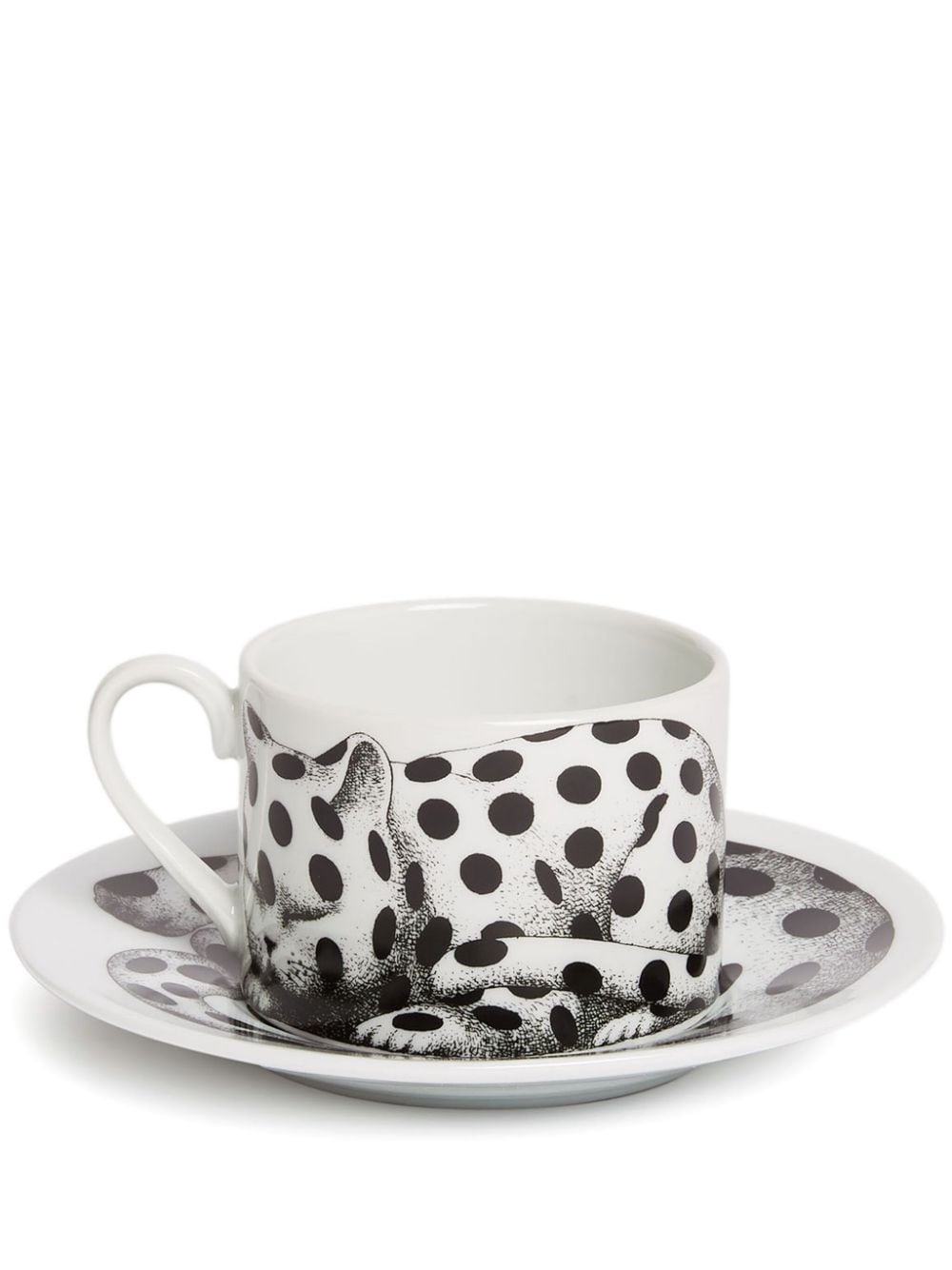 Fornasetti High Fidelity cat tea cup - White von Fornasetti