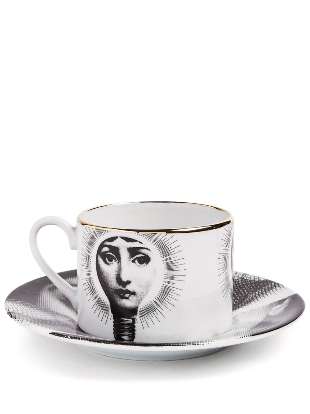 Fornasetti Lampadina porcelain tea cup - White von Fornasetti