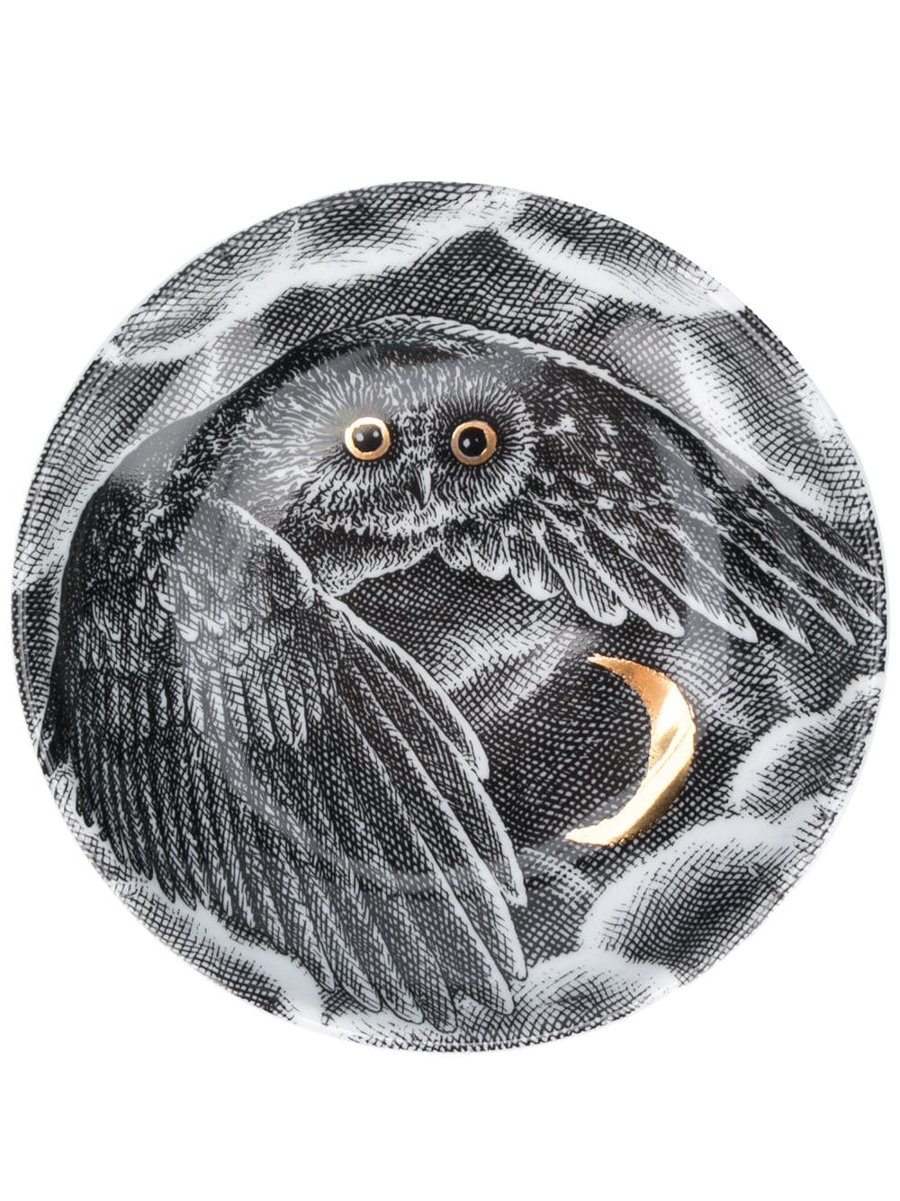 Fornasetti Owl print round ashtray - White von Fornasetti