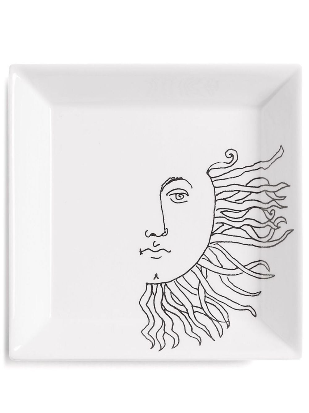 Fornasetti Solitario square-shape plate - White von Fornasetti